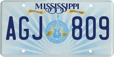 MS license plate AGJ809