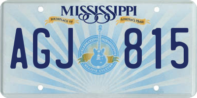 MS license plate AGJ815