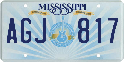 MS license plate AGJ817