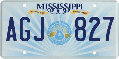 MS license plate AGJ827