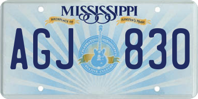 MS license plate AGJ830