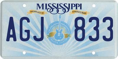 MS license plate AGJ833