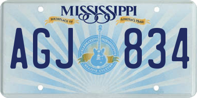 MS license plate AGJ834