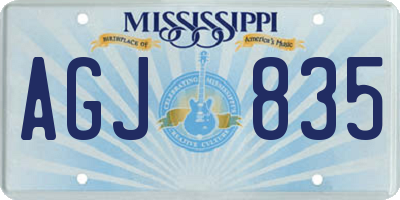 MS license plate AGJ835