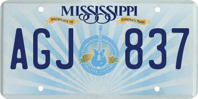 MS license plate AGJ837