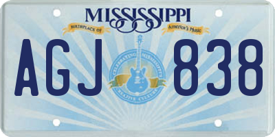 MS license plate AGJ838