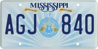 MS license plate AGJ840