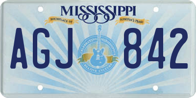 MS license plate AGJ842