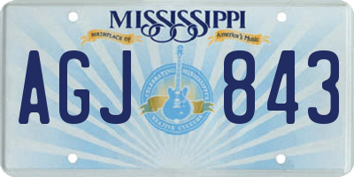 MS license plate AGJ843