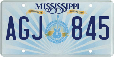 MS license plate AGJ845