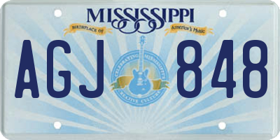 MS license plate AGJ848