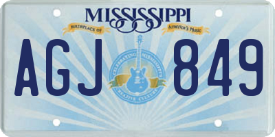 MS license plate AGJ849