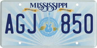 MS license plate AGJ850