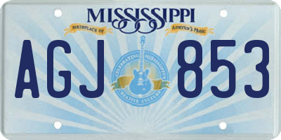 MS license plate AGJ853