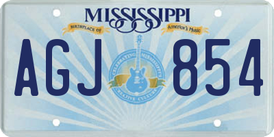 MS license plate AGJ854