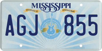 MS license plate AGJ855