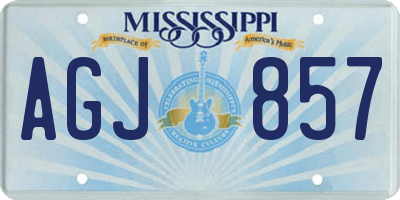 MS license plate AGJ857
