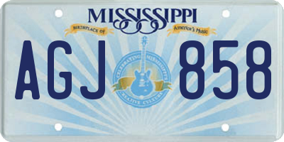 MS license plate AGJ858