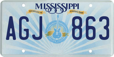 MS license plate AGJ863