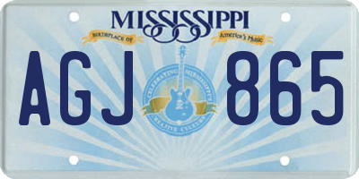 MS license plate AGJ865