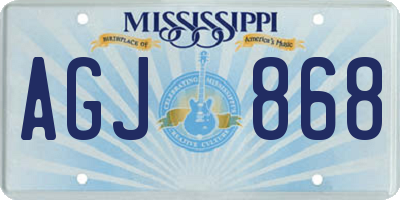 MS license plate AGJ868