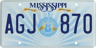 MS license plate AGJ870