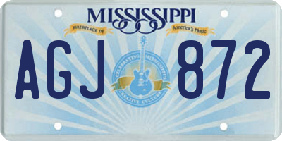 MS license plate AGJ872