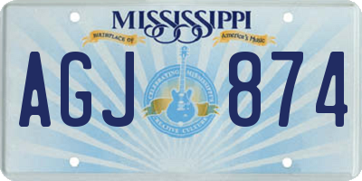 MS license plate AGJ874