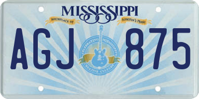 MS license plate AGJ875