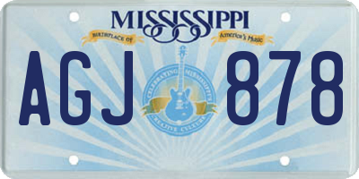 MS license plate AGJ878