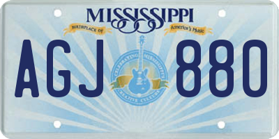 MS license plate AGJ880