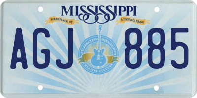 MS license plate AGJ885