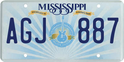 MS license plate AGJ887