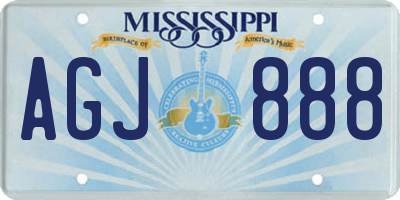 MS license plate AGJ888