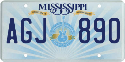 MS license plate AGJ890