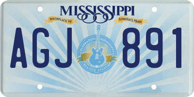MS license plate AGJ891