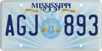 MS license plate AGJ893