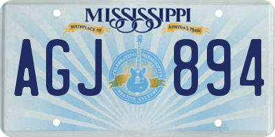 MS license plate AGJ894