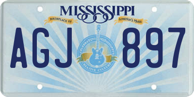 MS license plate AGJ897