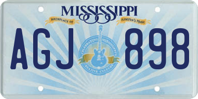 MS license plate AGJ898