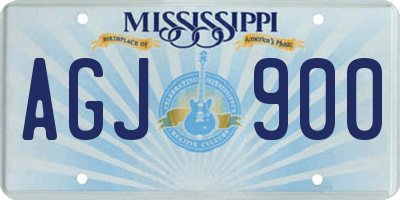 MS license plate AGJ900