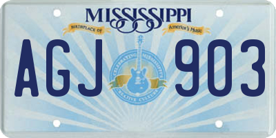 MS license plate AGJ903