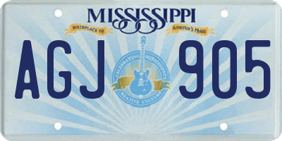 MS license plate AGJ905