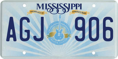 MS license plate AGJ906