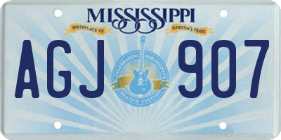 MS license plate AGJ907