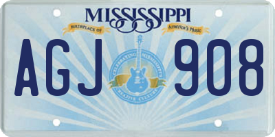MS license plate AGJ908
