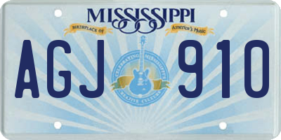 MS license plate AGJ910