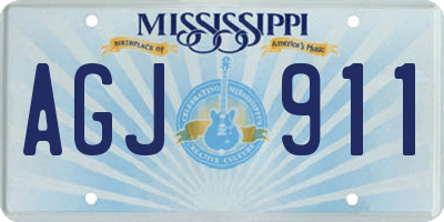 MS license plate AGJ911