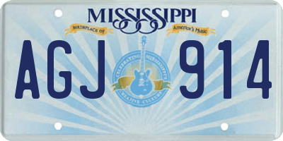 MS license plate AGJ914