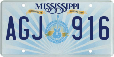 MS license plate AGJ916
